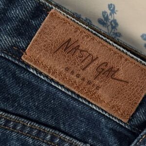 Nasty Gal Organic Petite Straight Leg dark blue wash Jeans Size 0 (26)
